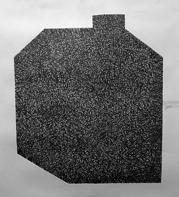 House 1, Graphite on Paper, 156cm x 151cm - Structure Series/Restless Structures, Drawings 2008 - 2009