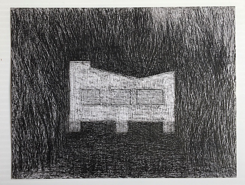 Structure 3, graphite on paper, 31cm x 26cm, 2021 - Built Spaces 2021