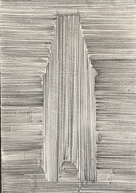 Untitled 5 Graphite on paper 21cm x 15cm - Reassemblies Drawing Series 2022
