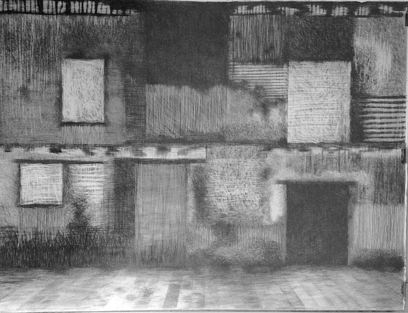 Fabricated Space 6 Graphite on Paper 150cm x 243cm - Fabricated Space, Drawings, 2014-2019