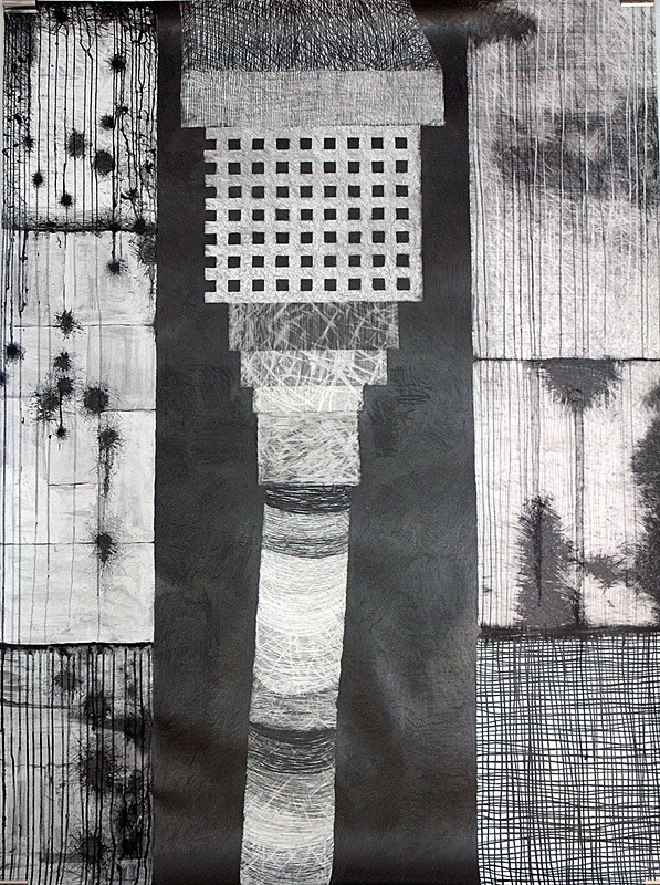Idle workings 1, Graphite on Paper, 140cm x 188cm - Bellacorick Power Station, Drawings/Mixedmedia, 2010