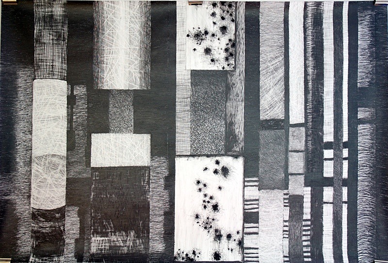 Idle workings 2, Graphite on Paper, 199cm x 135cm - Bellacorick Power Station, Drawings/Mixedmedia, 2010