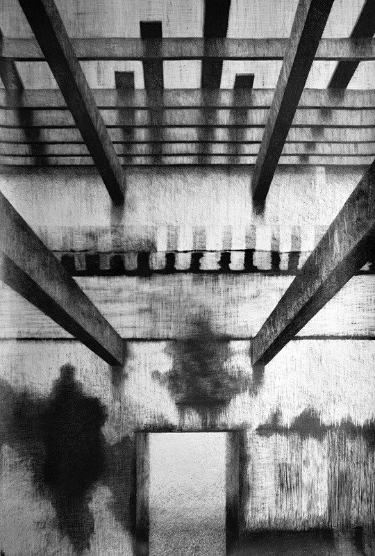 Fabricated Space 5 Graphite on Paper 214cm x 150cm - Fabricated Space, Drawings, 2014-2019