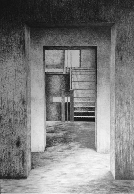 Fabricated Space 3 Graphite on Paper 214cm x 150cm - Fabricated Space, Drawings, 2014-2019