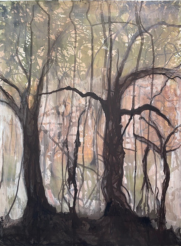 Wild Wood Drawing No. 11, 56cm x 76cm, Mixed Media on Paper - Wild Woods Drawing Series 2021