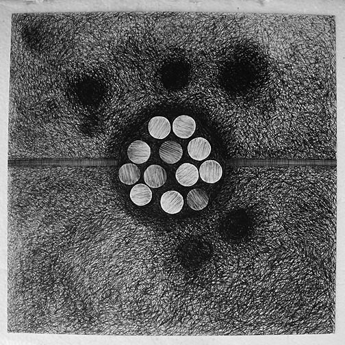 collision 2 pen on paper 300 x 305mm - Collision Series, Drawings 2009 - 2010
