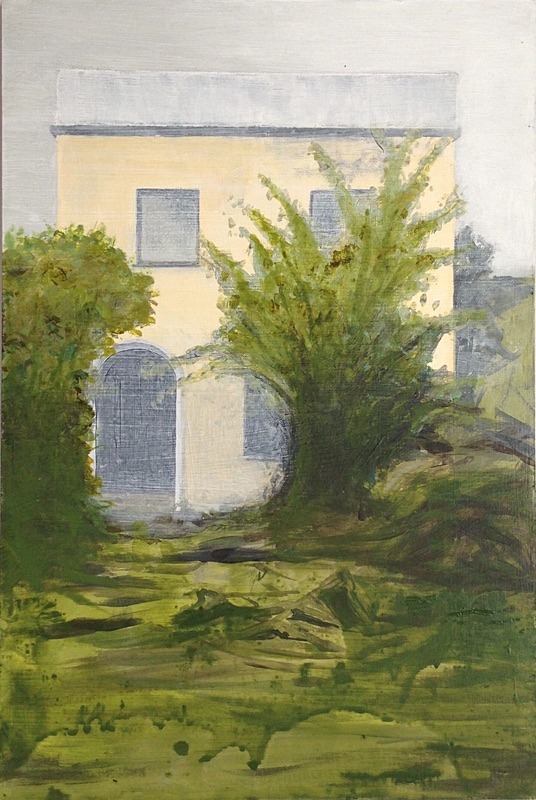 Ghost House, Acrylic on Board, 20cm x 30cm - Restless Structures, Painting, 2018