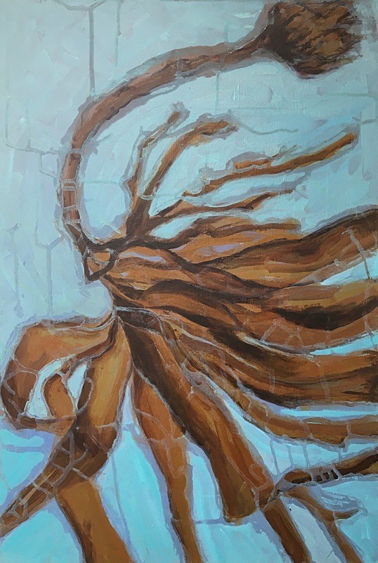 1. Seaweed, Acrylic on Board, 60cm x 40cm - Seaweed
