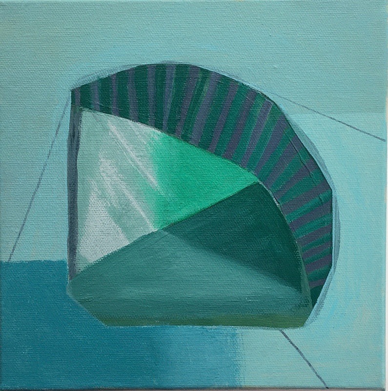 Shelter Series 3, acrylic on canvas, 20cm x 20cm - Built Spaces 2020