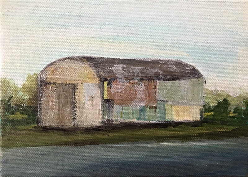 Shed, Acrylic on Canvas, 17cm x 12cm - Built Spaces 2020