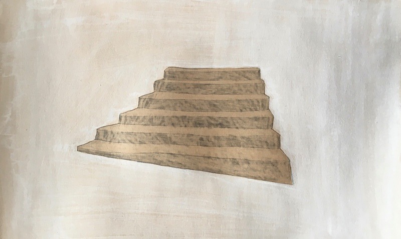 Betty Gannon, Untitled 17, Mixed Media on Paper 23cm x 38cm - Reassemblies Drawing Series 2022