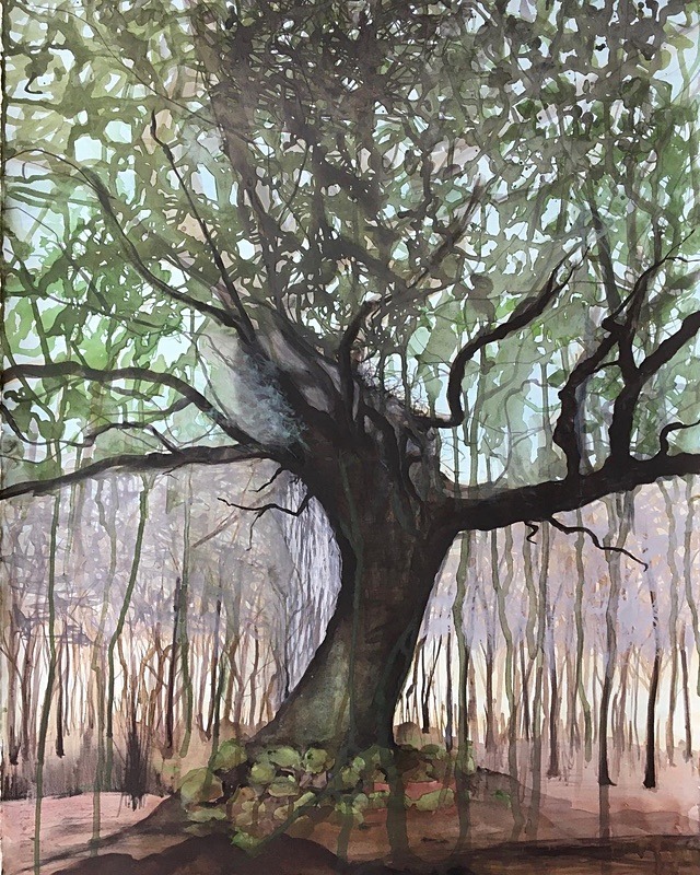 Wild Wood Drawing 10 56cm x 76cm Mixed Media on Paper - Wild Woods Drawing Series 2021