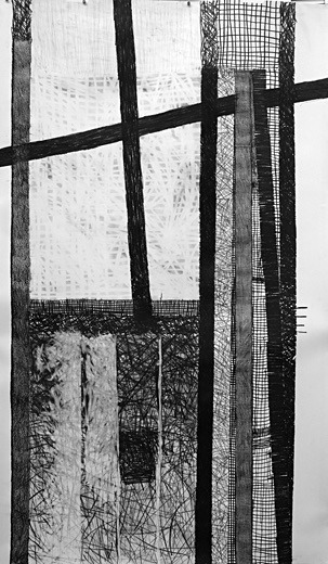 Structure Series 18, Graphite on Paper, 110cm x151cm - Structure Series/Restless Structures, Drawings 2008 - 2009