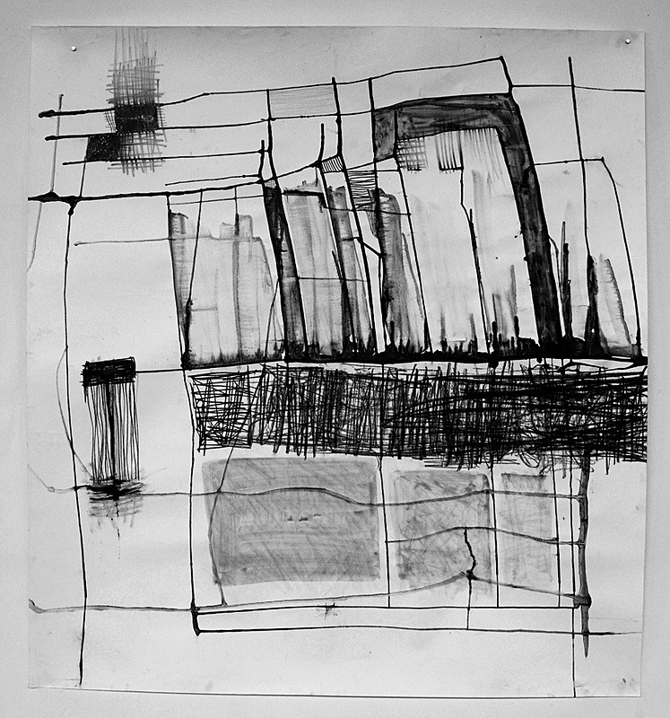 Structure Series 13, Graphite on Paper, 156cm x 151cm - Structure Series/Restless Structures, Drawings 2008 - 2009