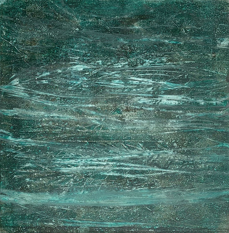 Bogland Water 37, 17cm x 17cm - Burgeon Bog Project
