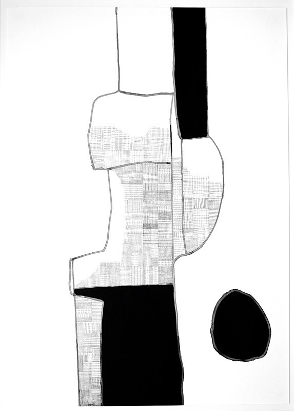 Fray and Fragment 4, Indian Ink on Paper, 59cm x 84cm - Fray and Fragment, Drawings, 2011