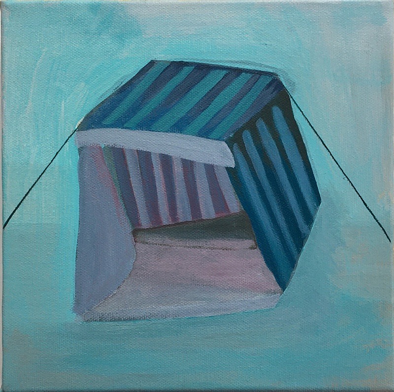 Shelter Series 2, acrylic on canvas, 20cm x 20cm - Built Spaces 2020