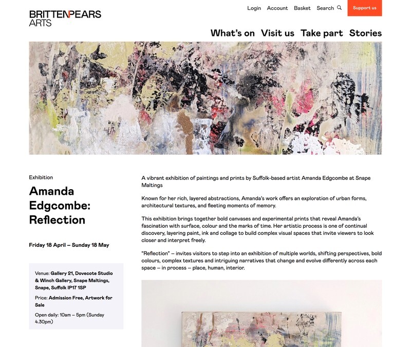 - Britten Pears Arts - solo show 'Reflection' 2025
