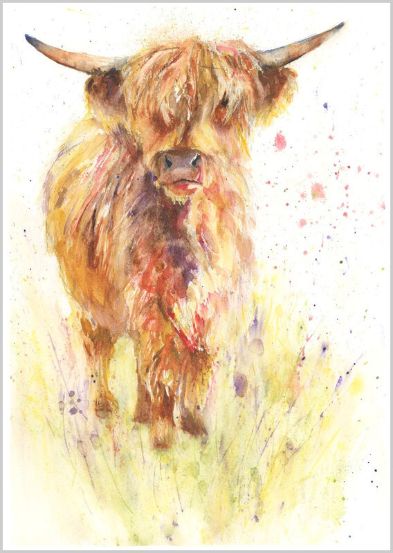 Sunny Day Highland Cow Fine Art Print 514 - WILD