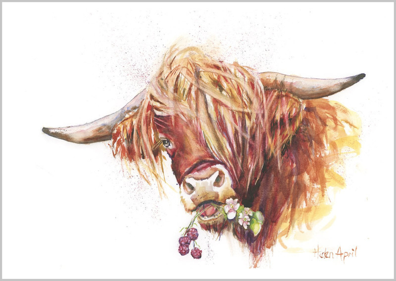 Highland Cow and Flowers - ORIGINALS