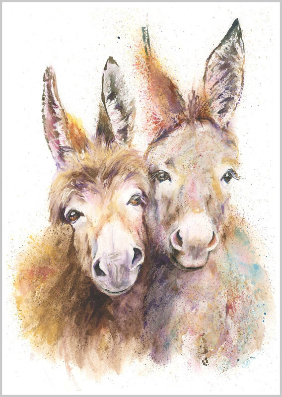 DONKEY PAIR Fine Art Print 634 - EQUIDAE