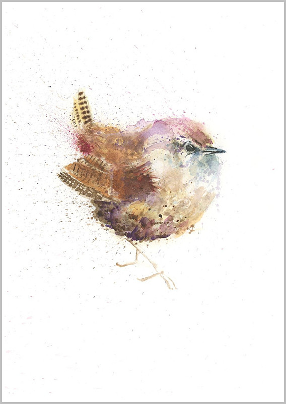 Limited print of WREN watercolour 292 - FEATHERS