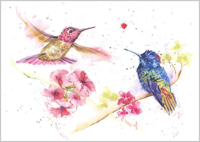 Hummingbirds print 738 - FEATHERS
