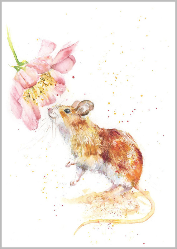 Mouse and Flower Fine Art Print 660 - WILD