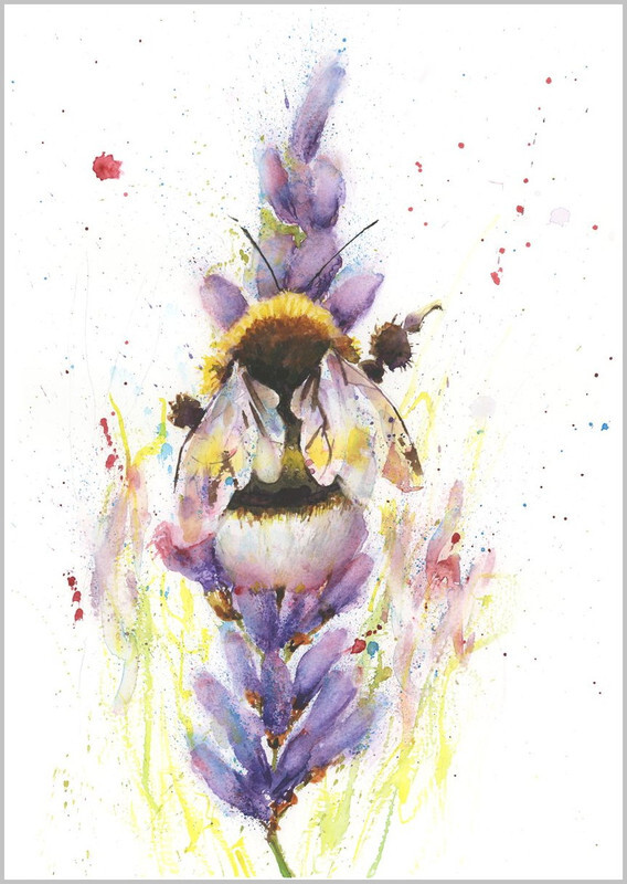 Bumblebee and Lavender Fine Art Print 573 - BUZZ