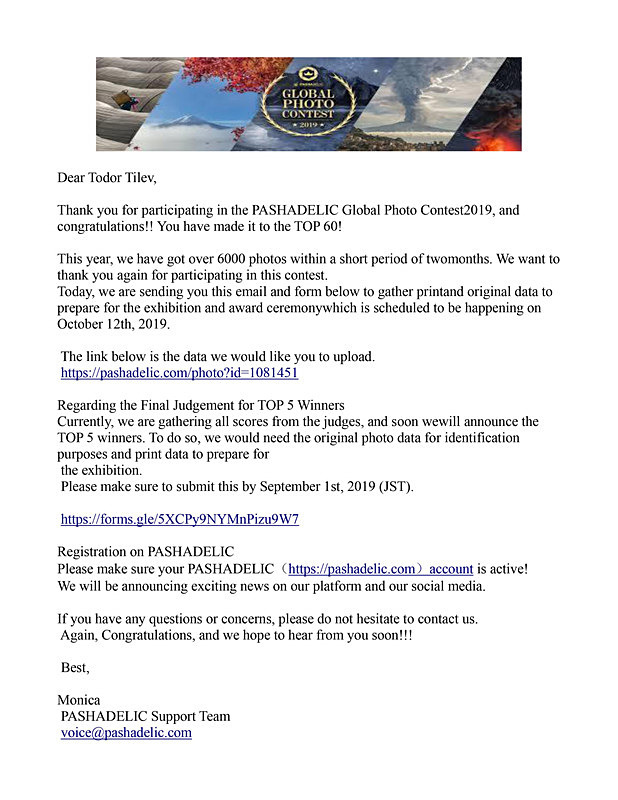 PASHADELIC Global Photo Contest_2019 - Achievements