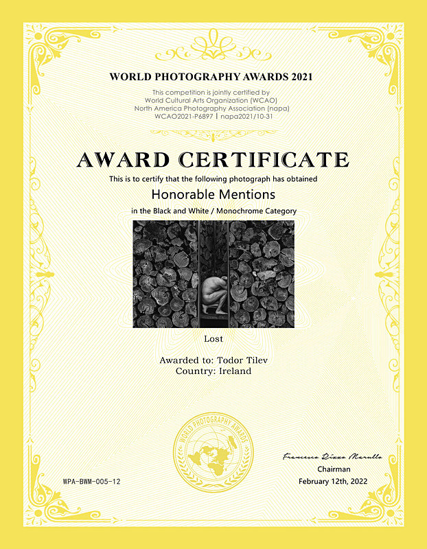 World Photography Awards_2021_Black  White - Achievements