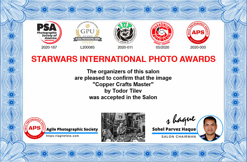 Strawars International Photo Awards_Monochrome - Achievements