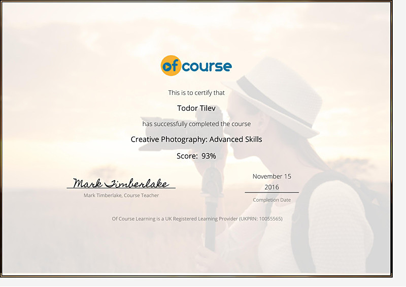 Creative Photography_Advanced Skills - Achievements