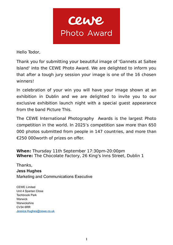 Cewe International Photography Awards _2025__Winner_Ireland - Achievements