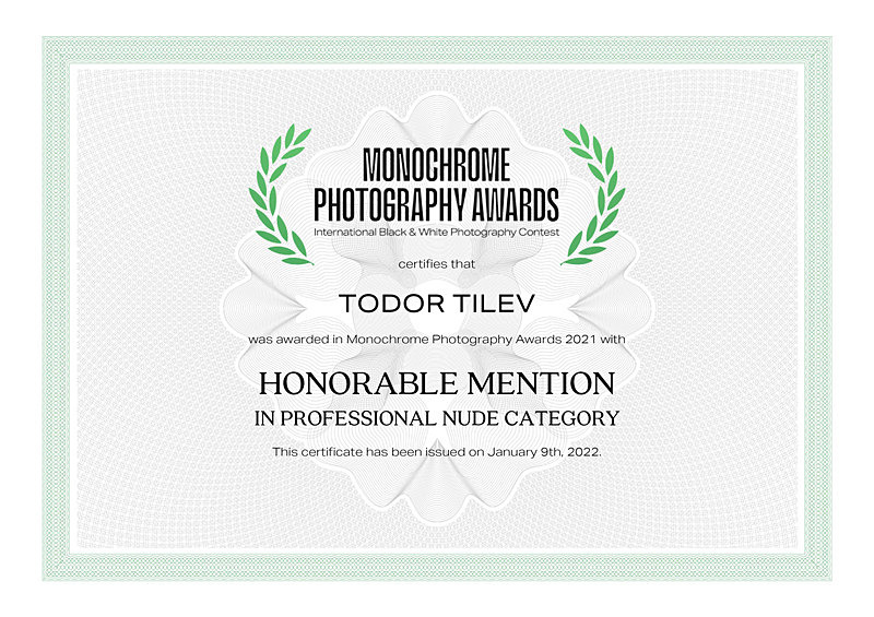 Monochrome Photography Awards_2021_Nude - Achievements
