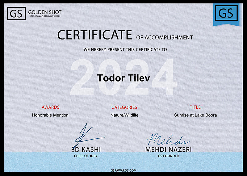 Golden Shot Photography Awards_2024_HM_Nature  Wildlife - Achievements