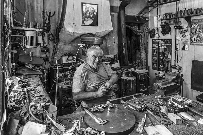 Copper Crafts Master, Bulgaria. - Black and White