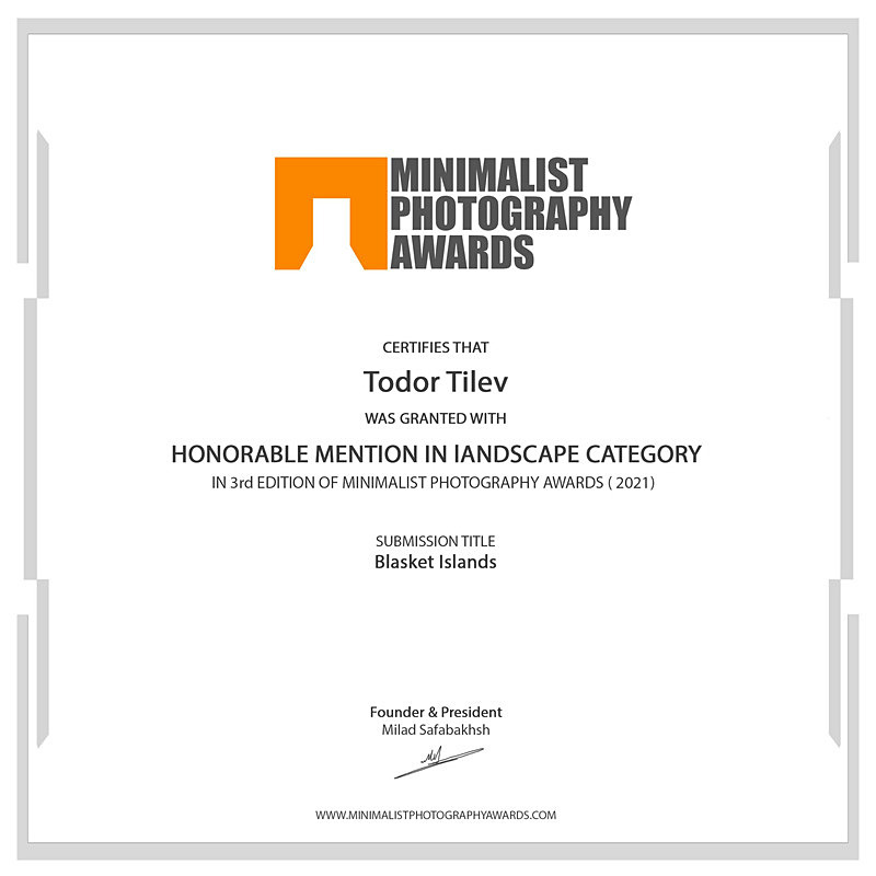 Minimalist Photography Awards_Honorable Mention_Landscape - Achievements