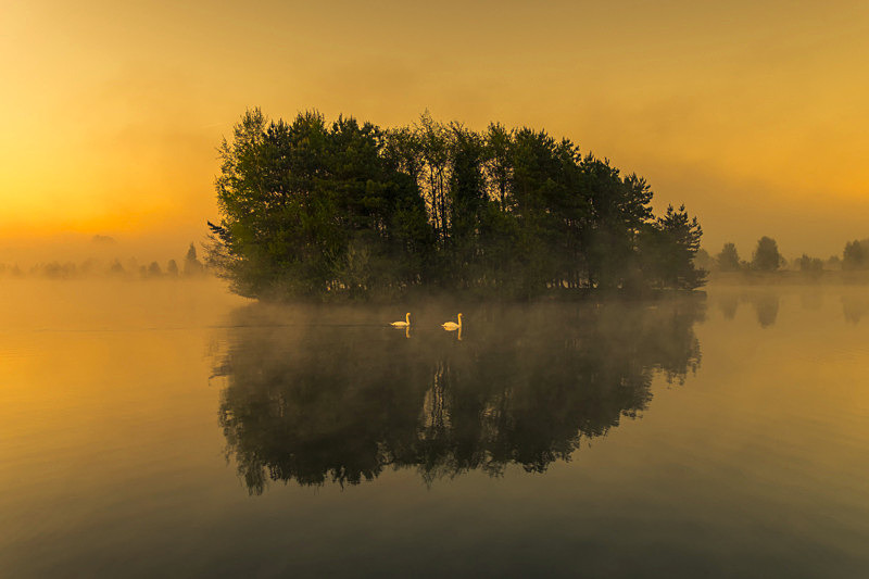 Sunrise at Finnamore Lake, County Offaly, Ireland. - Awarded & Published Pictures 2022
