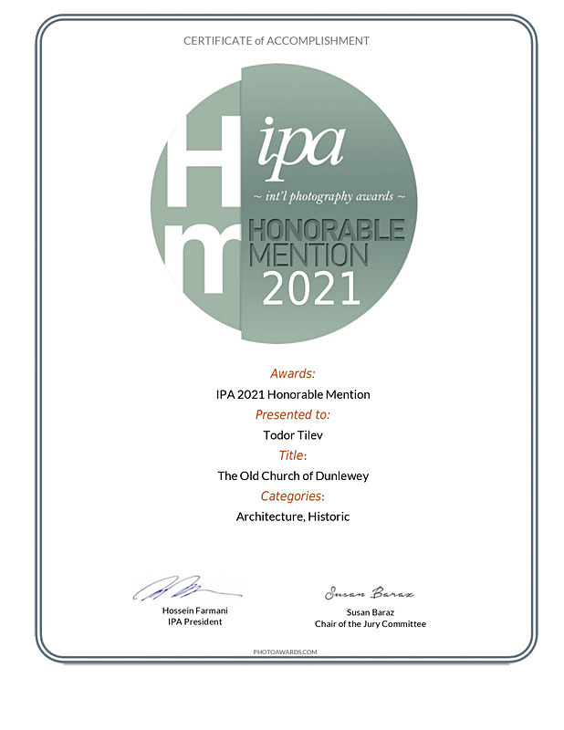 International Photography Awards_2021_Architecture_Historic - Achievements