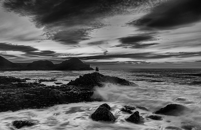 Giants Causeway, Northern Ireland. - Black and White