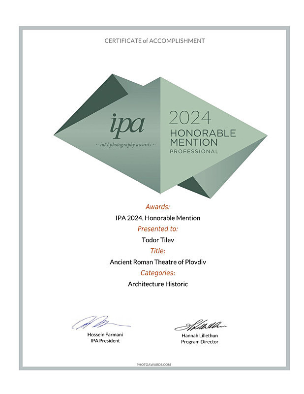 International Photography Awards_2024_Architecture_Historic - Achievements