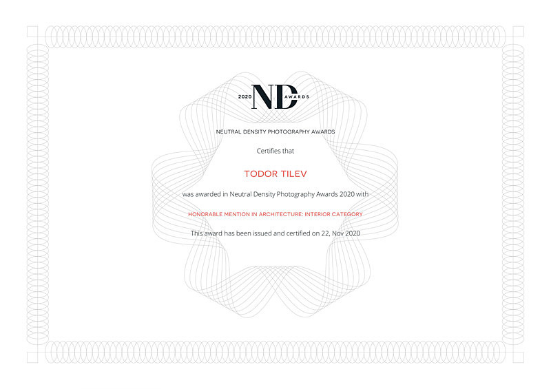 Neutral Density Photography Awards_2020_Architecture_Interior - Achievements