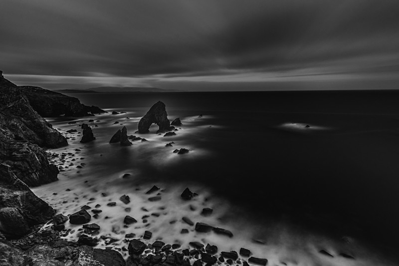Sea Arch at Crohy Head - Black and White