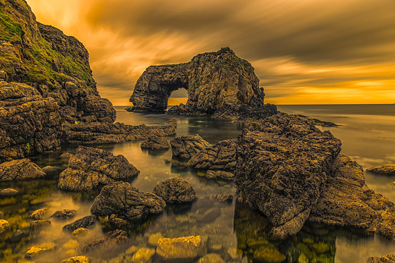 Sunset at Great Pollet Sea Arch - Co Donegal