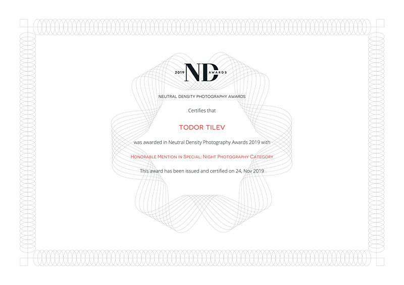 Neutral Density Photography Awards_2019_Special_Night Photography - Achievements