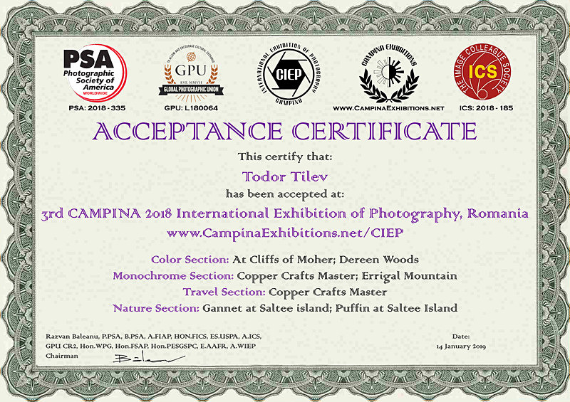 3rd Campina International Exhibition of Photography - Achievements