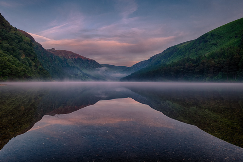 Sunrise at Upper Lake at Glendalough - Co Wicklow