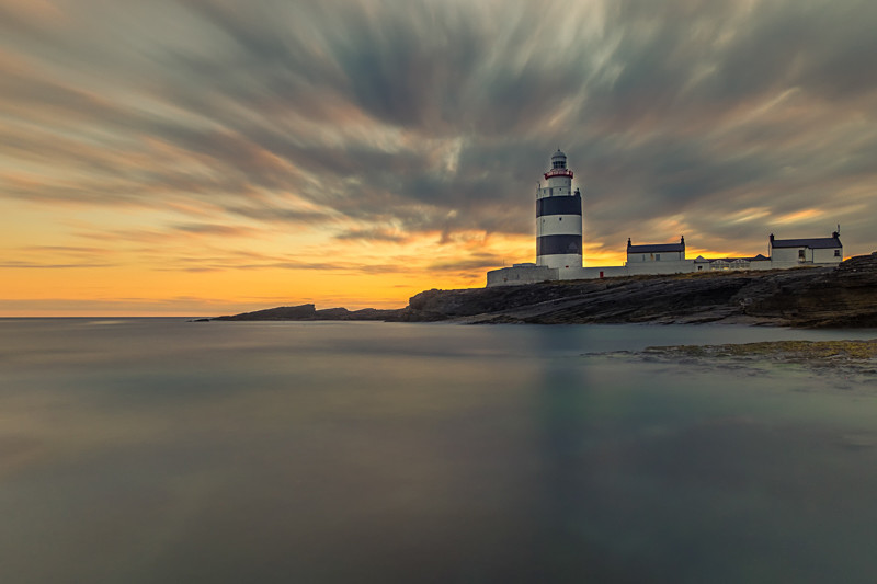 Sunset at Hook Lighthouse, Ireland.