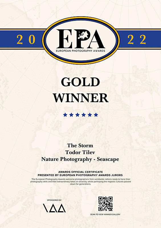 European Photography Awards_Gold Medal_Nature_Seascape - Achievements